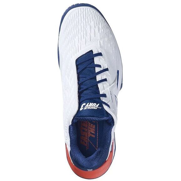 NikeBabolat Men’s Propulse Fury 3 All Court Tennis Shoes in White/Estate Blue